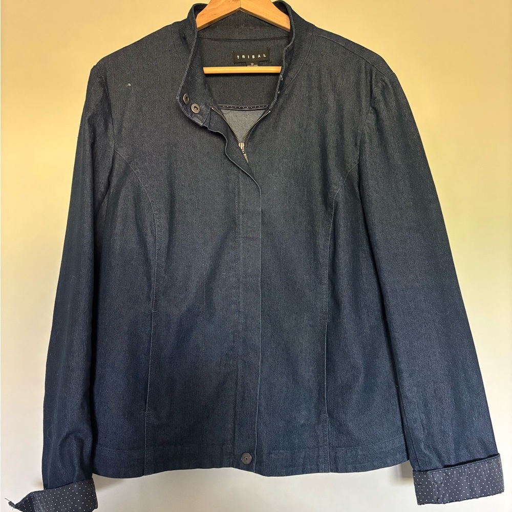 Tribal Dark Blue Denim Jacket
